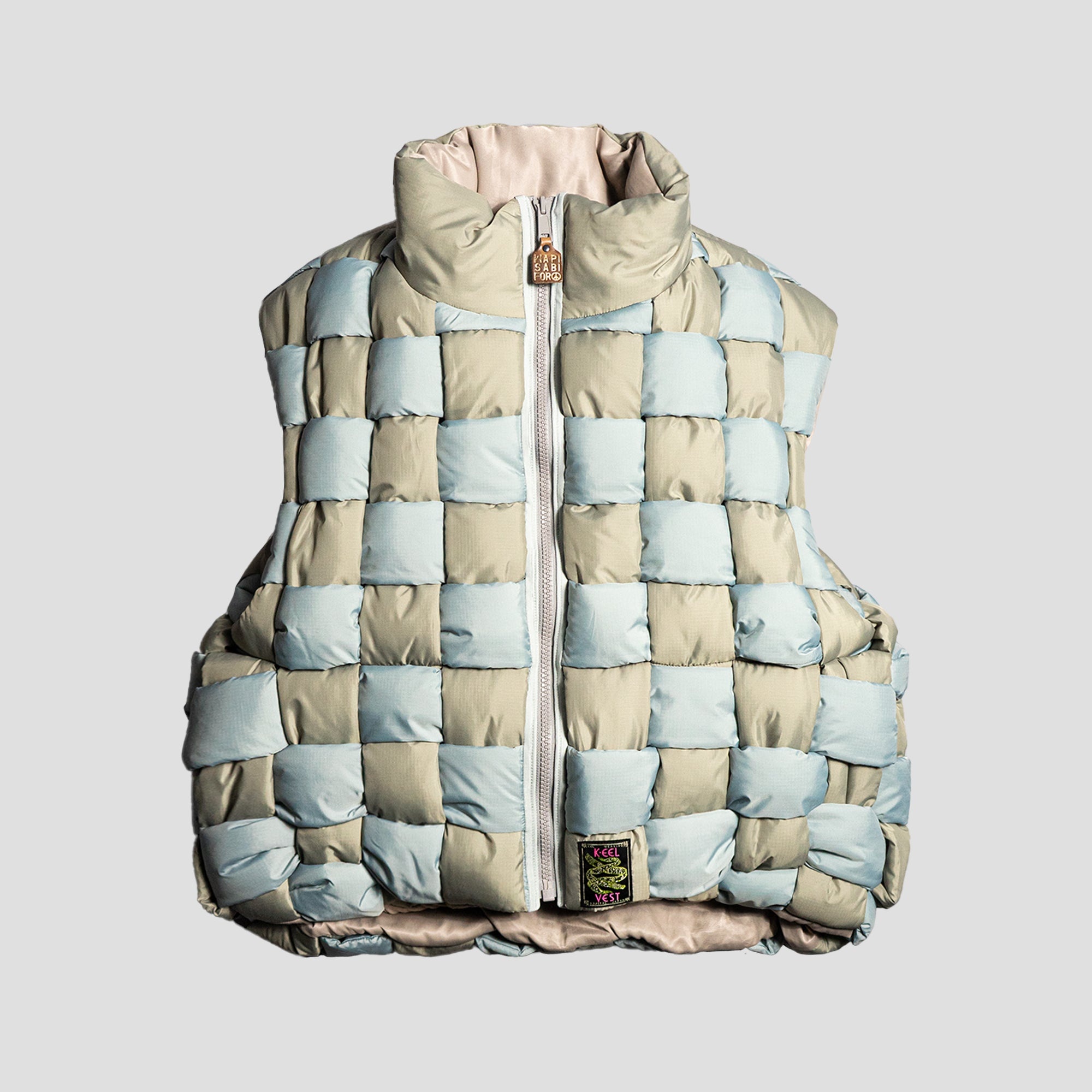 RIP STOP NYLON KEEL-WEAVING VEST - GRAY - 1