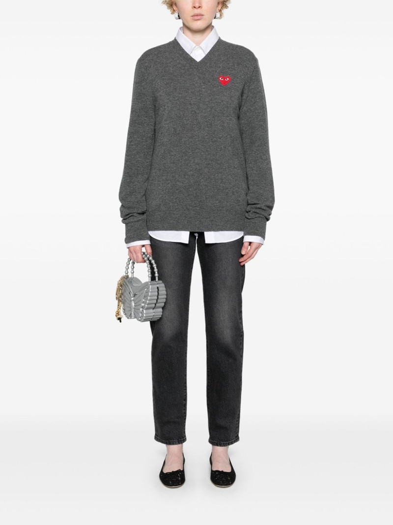 Comme des Garçons PLAY heart-patch wool jumper outlook