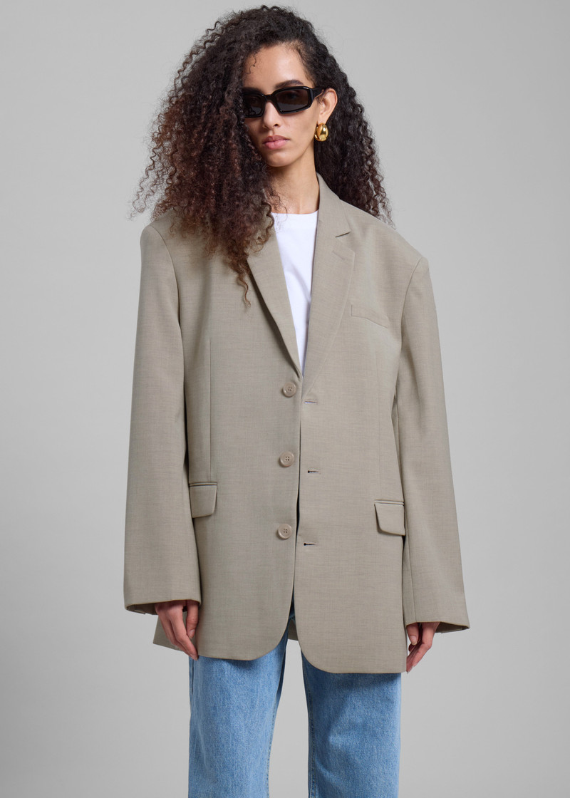 Gelso Oversized Blazer - Light Taupe Melange 7