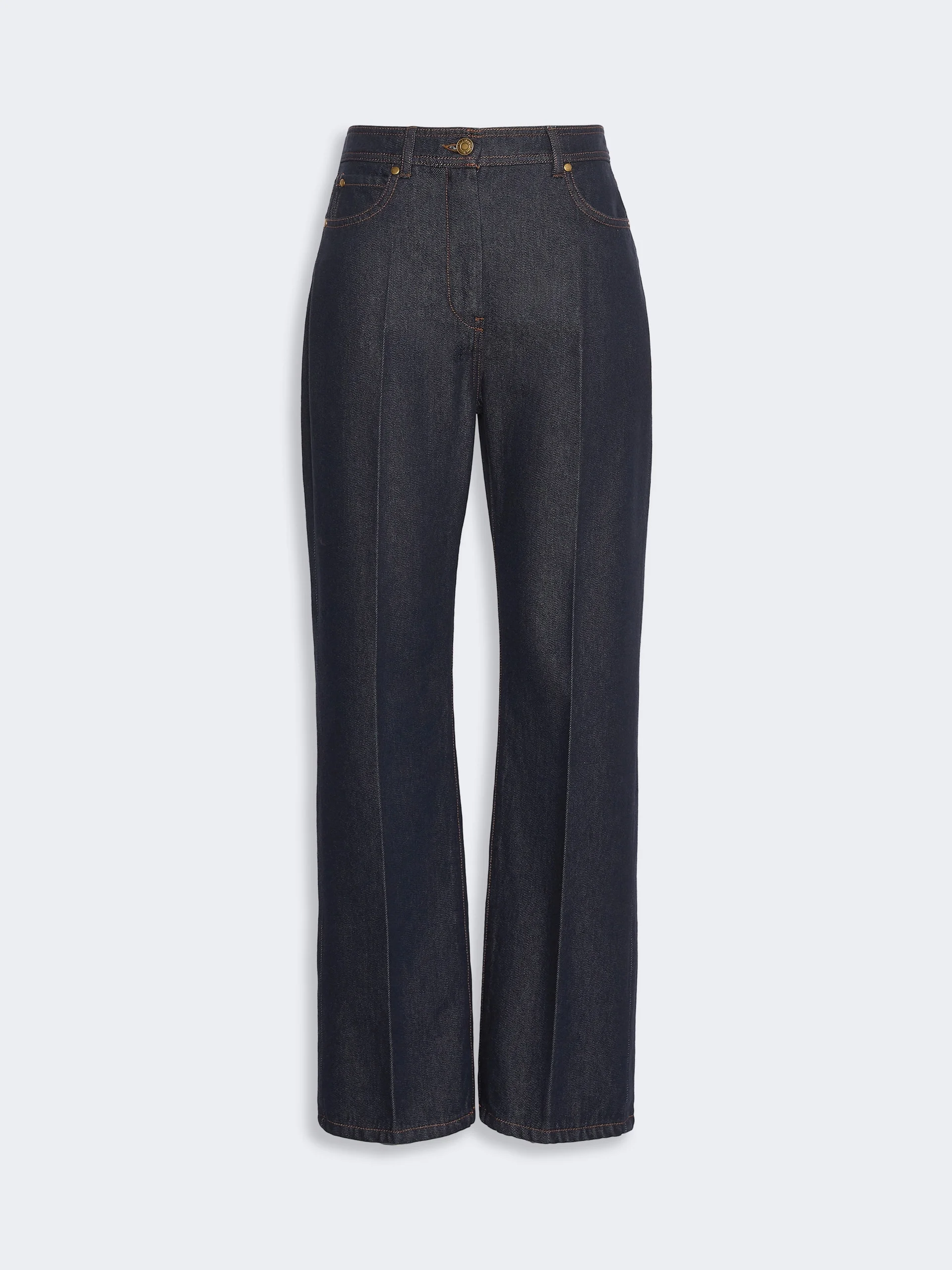 ABBONO Denim-look cotton barrel-leg trousers - MIDNIGHTBLUE - 1