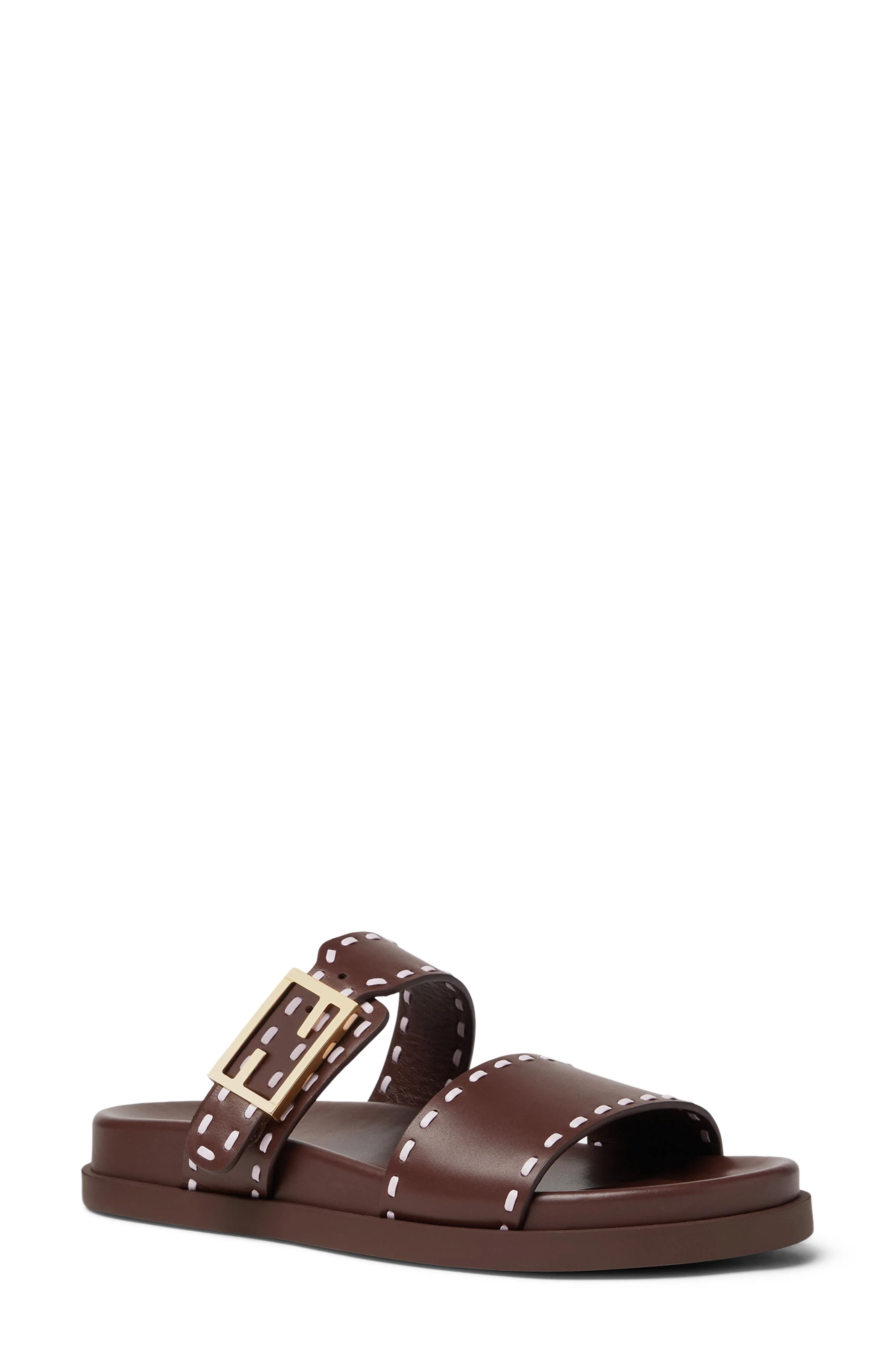 'Fendi Feel Slide Sandal in Mahogany Anemone at Nordstrom - 1