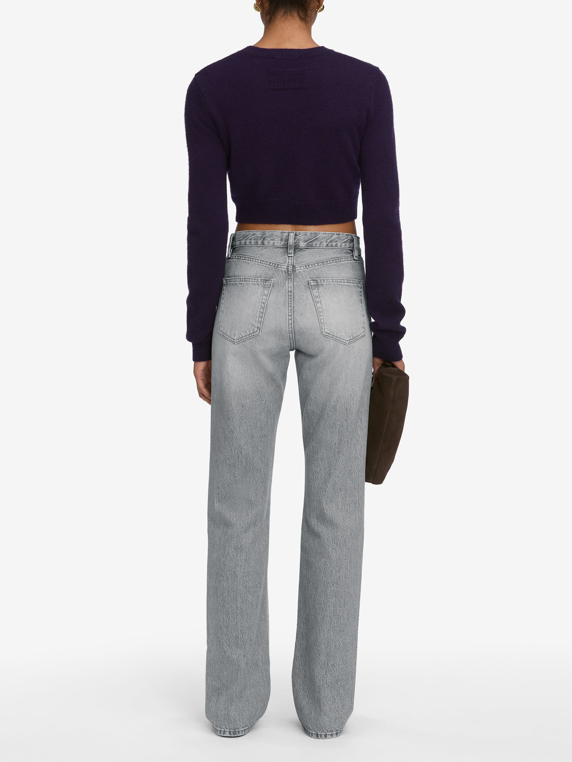 The Cashmere School Crew Sweater in Royal Purple - 6