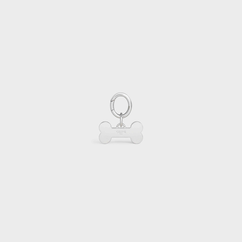 Bone strass dog medal in brass 3