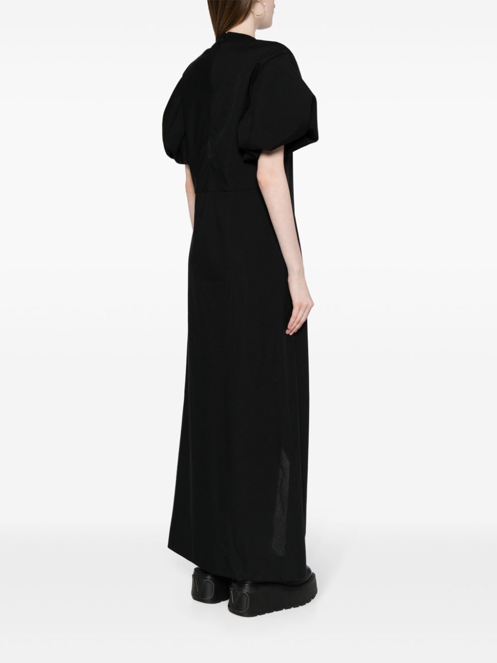 puff-sleeve maxi dress - 4