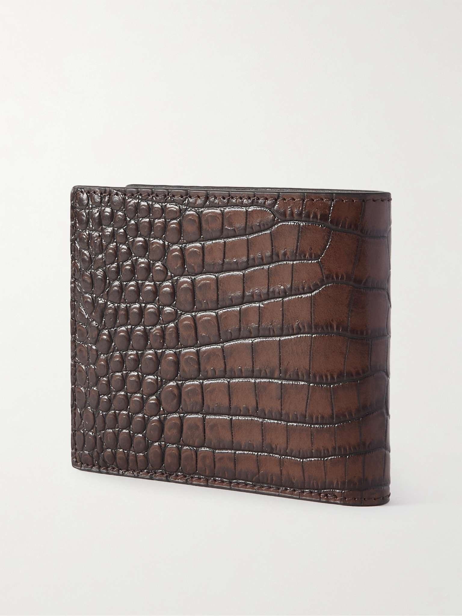 Croc-Effect Leather Billfold Wallet - 3