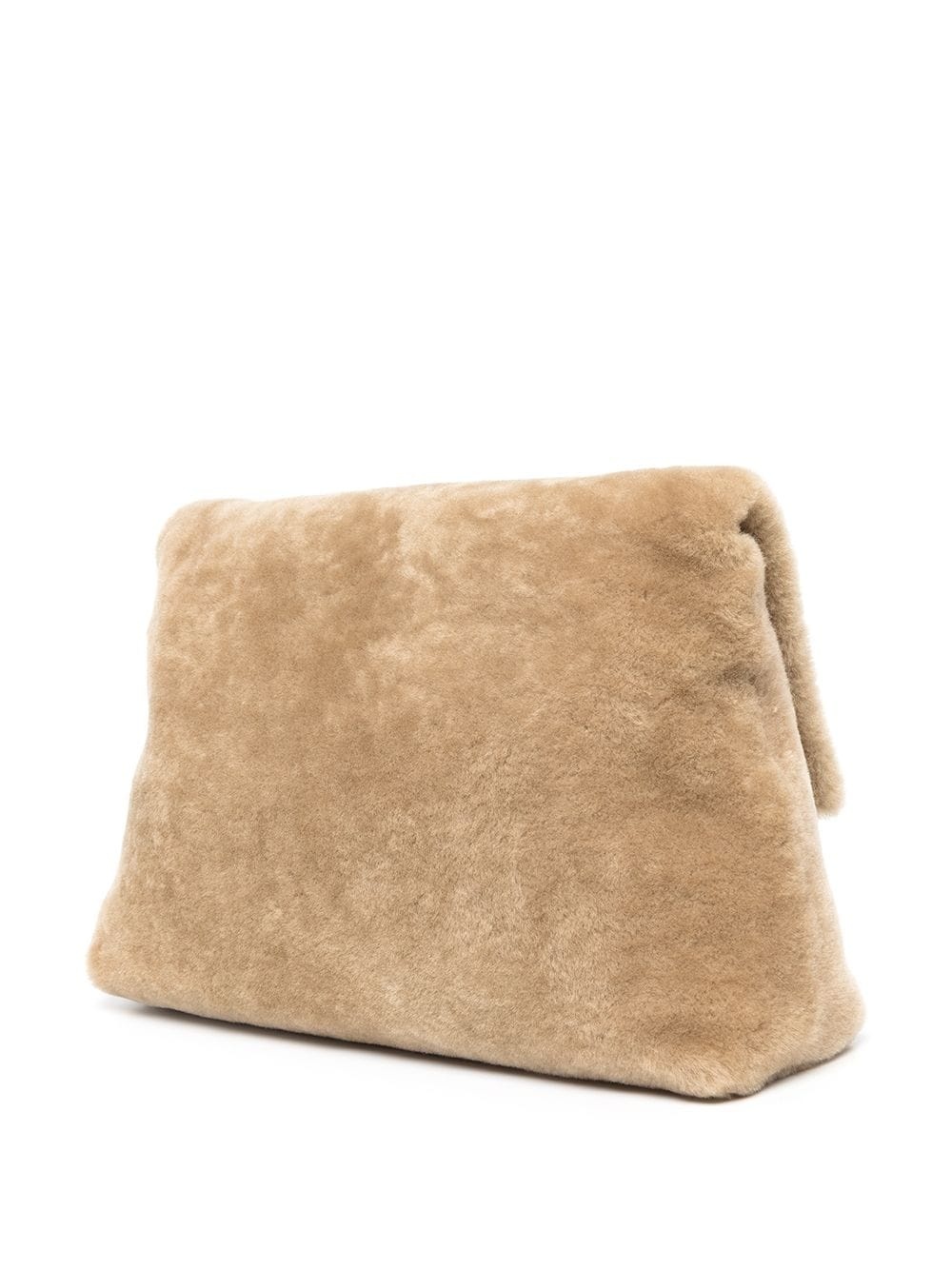 logo-patch shearling shoulder bag - 3