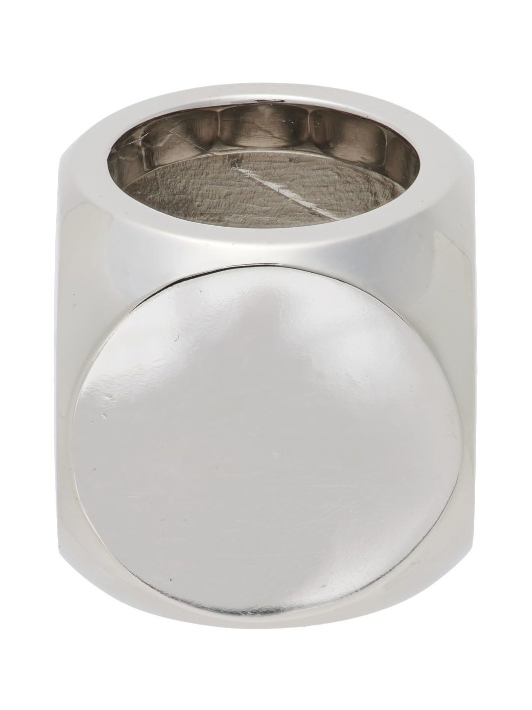 Silver & White Logo Dice Ring - 5
