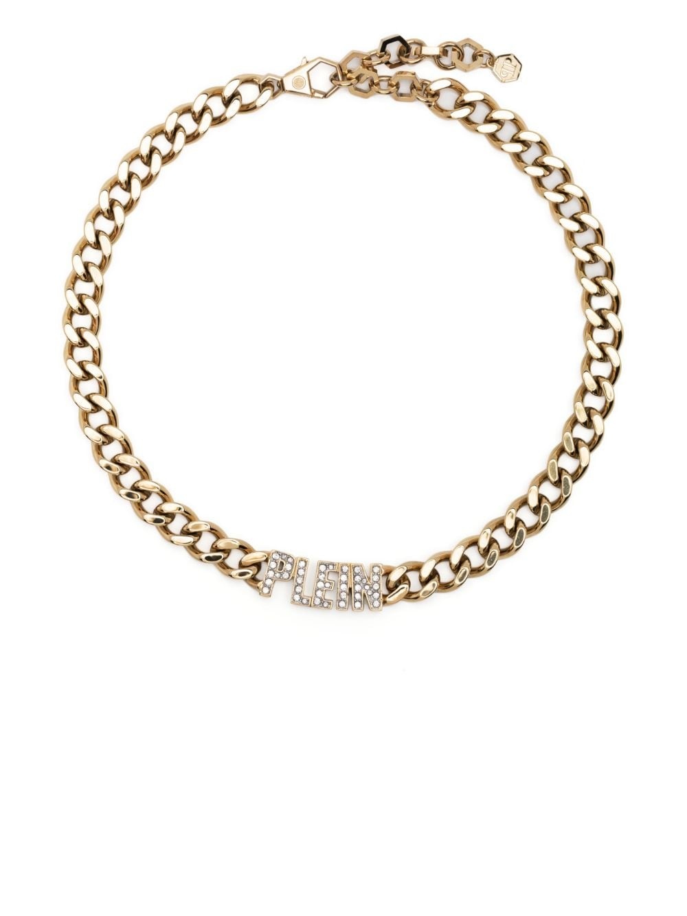 embellished-logo chain necklace - 1