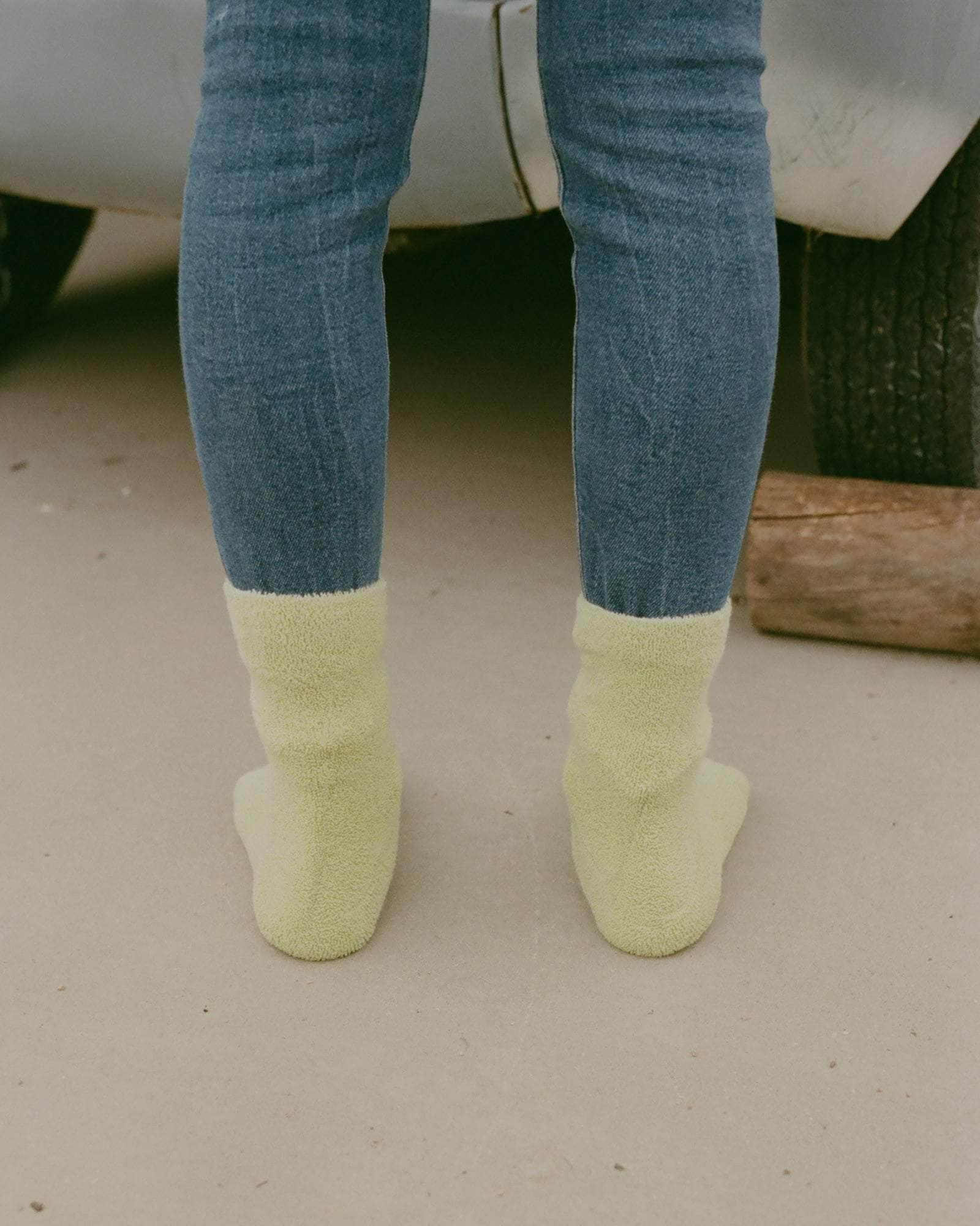 Buckle Overankle Socks - Textured Organic Cotton - 3