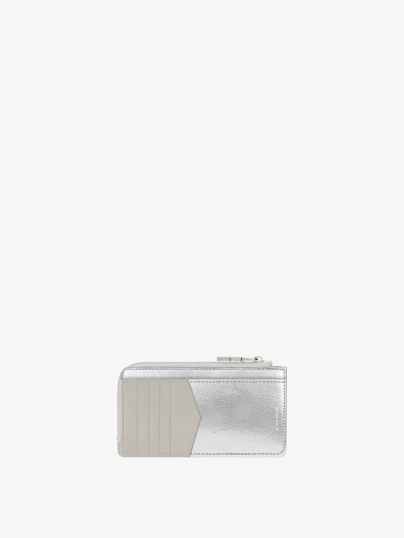 Givenchy 4G ZIPPED CARD HOLDER IN METALLIZED LEATHER outlook