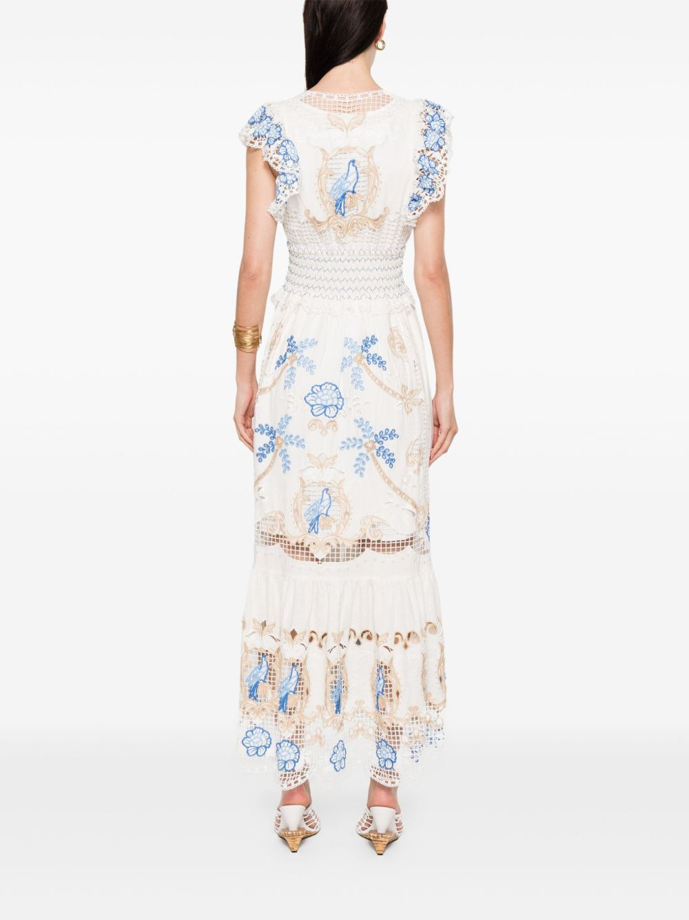 floral-embroidered maxi dress - 4