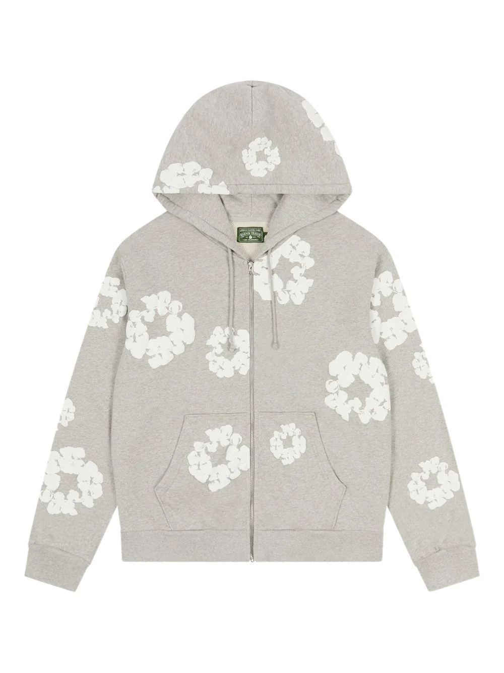 wreath-print zip-up hoodie - 1