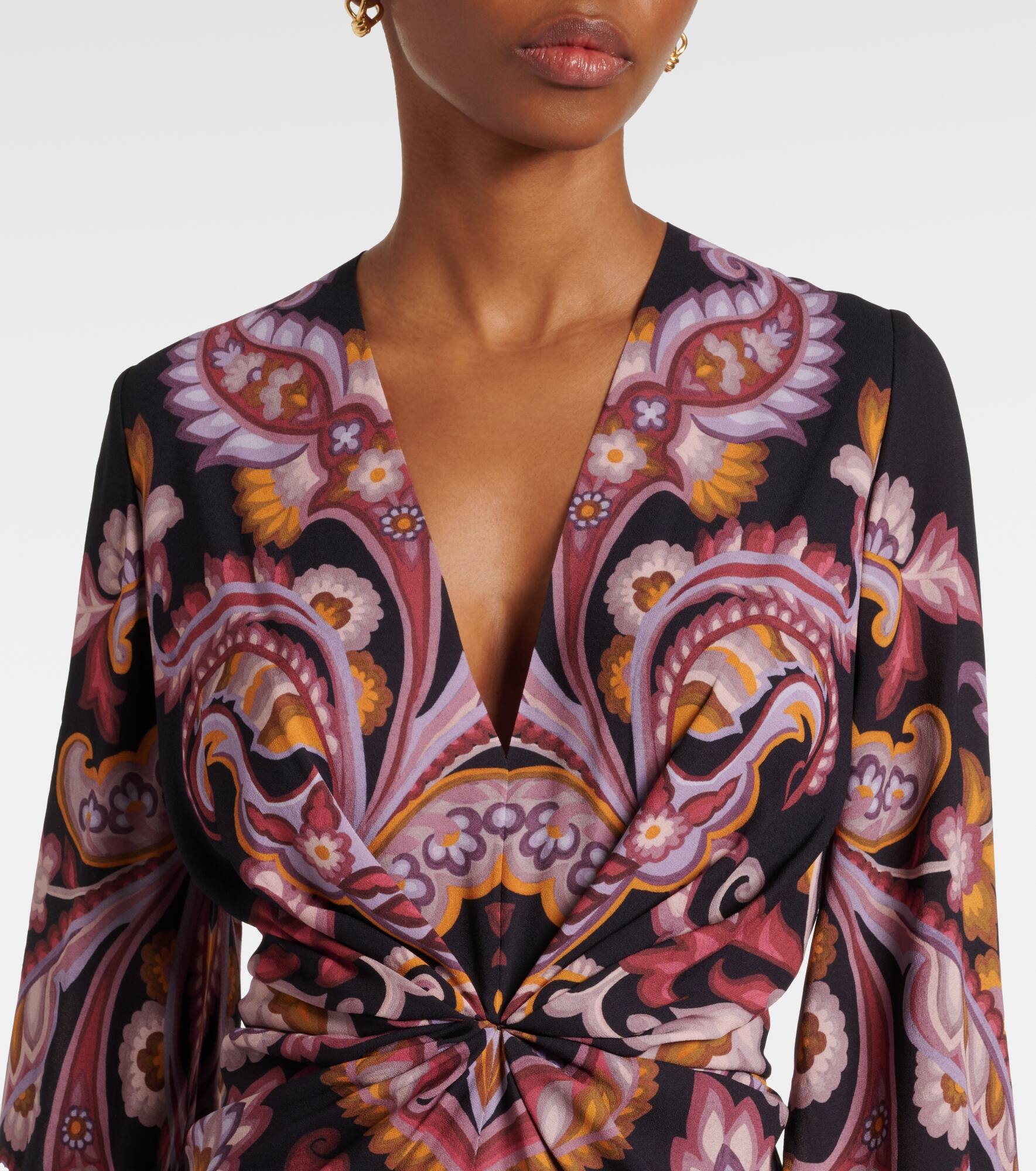 Paisley sablé maxi dress - 4