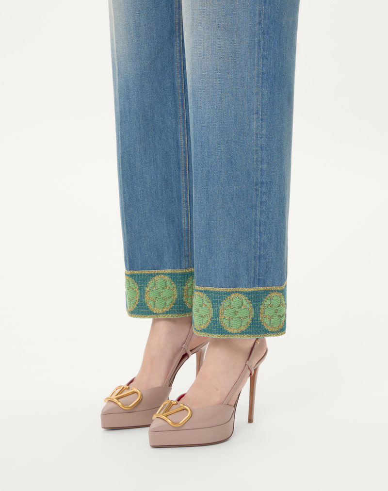 VLOGO SIGNATURE CALFSKIN SLINGBACK PLATFORM PUMP 120MM 2