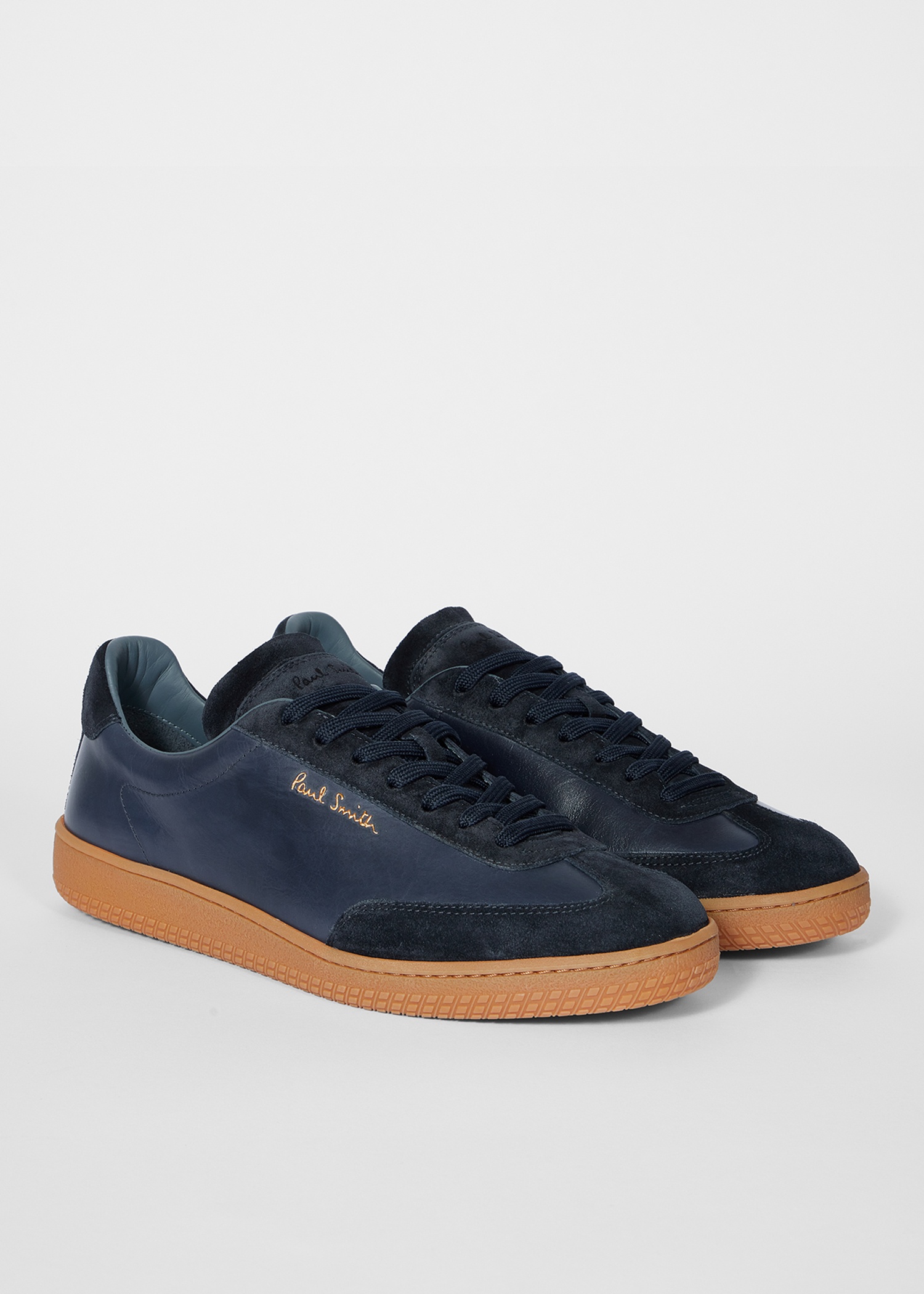 Navy Leather 'Como' Trainers - 2