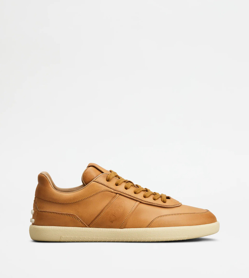 TOD'S TABS SNEAKERS 에 LEATHER - BROWN - 1