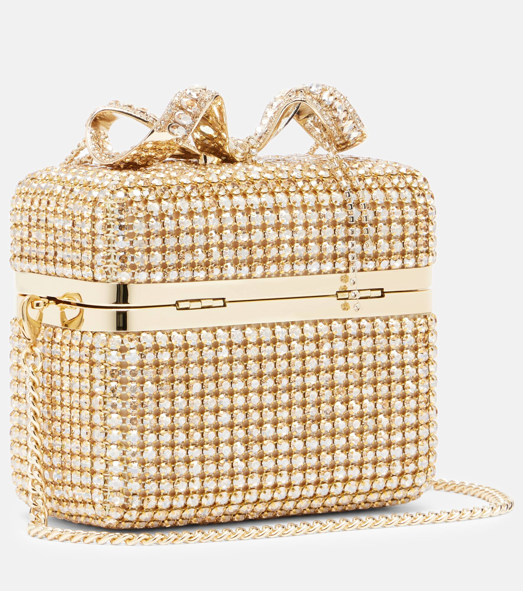 Mini crystal-embellished vanity bag - 4