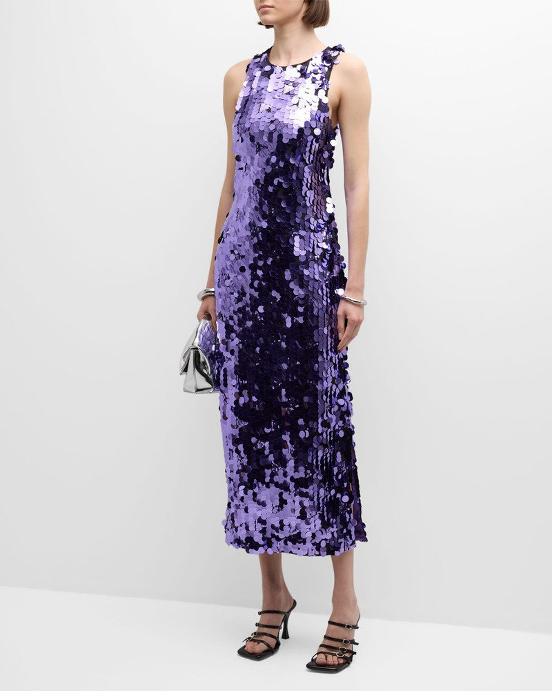 SIMONMILLER Lou Sequin Cutout-Back Sleeveless Midi Dress outlook