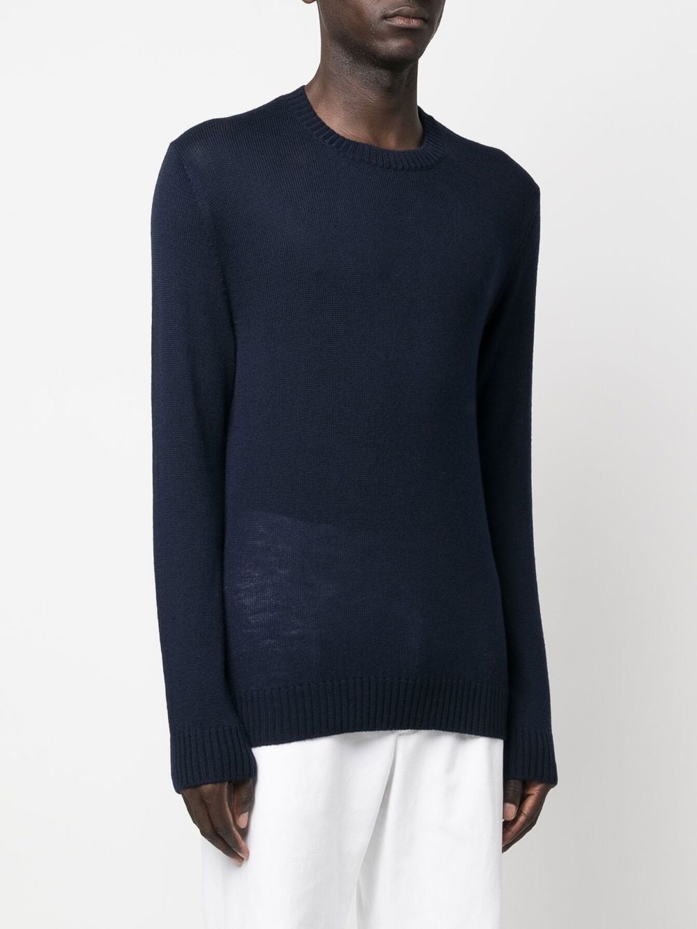 embroidered-logo crew neck jumper - 3