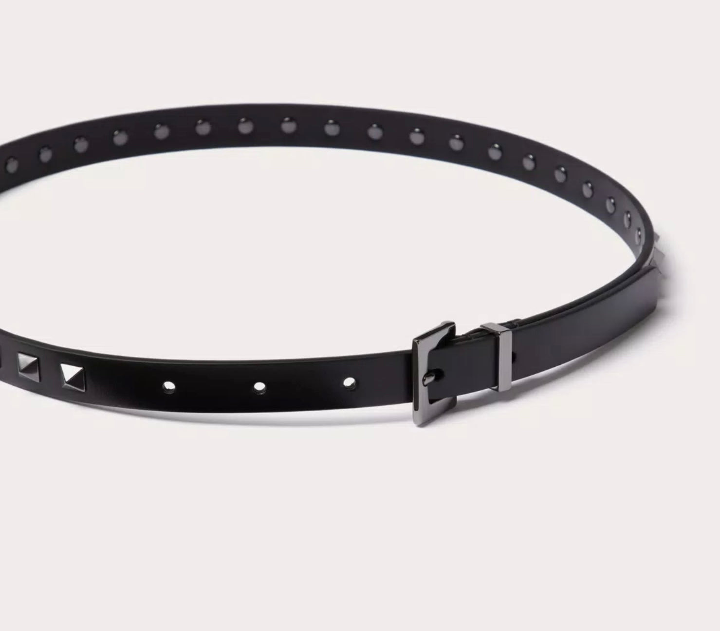 Valentino Rockstud Belt In Shiny Calfskin 15 Mm - 4
