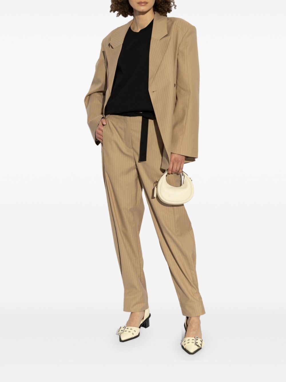 striped-jacquard trousers - 2