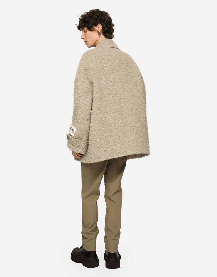 Vintage-look double-breasted wool and cotton pea coat - 3