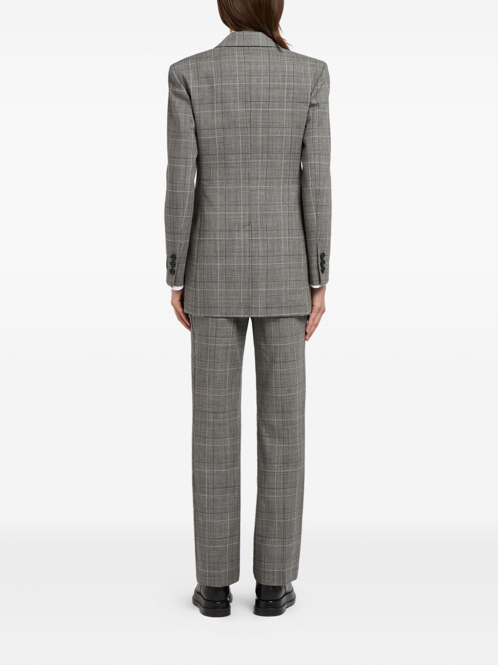 double-breasted checked blazer - 3