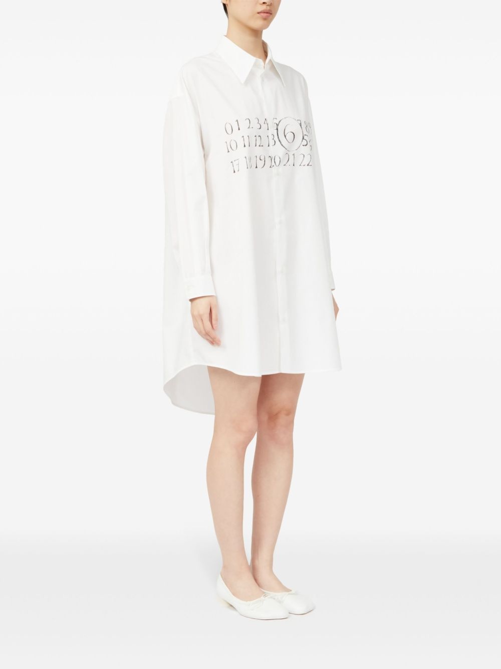 signature numbers motif shirt dress - 3