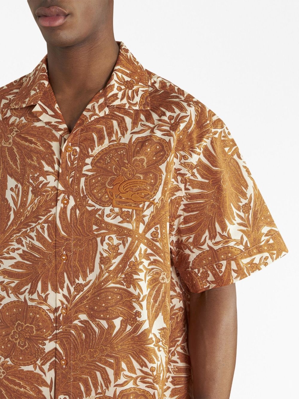 logo-embroidered cotton shirt - 4
