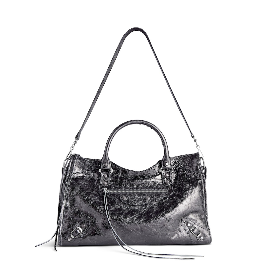 Women's Le City Medium Bag Metallized in Grey - 4