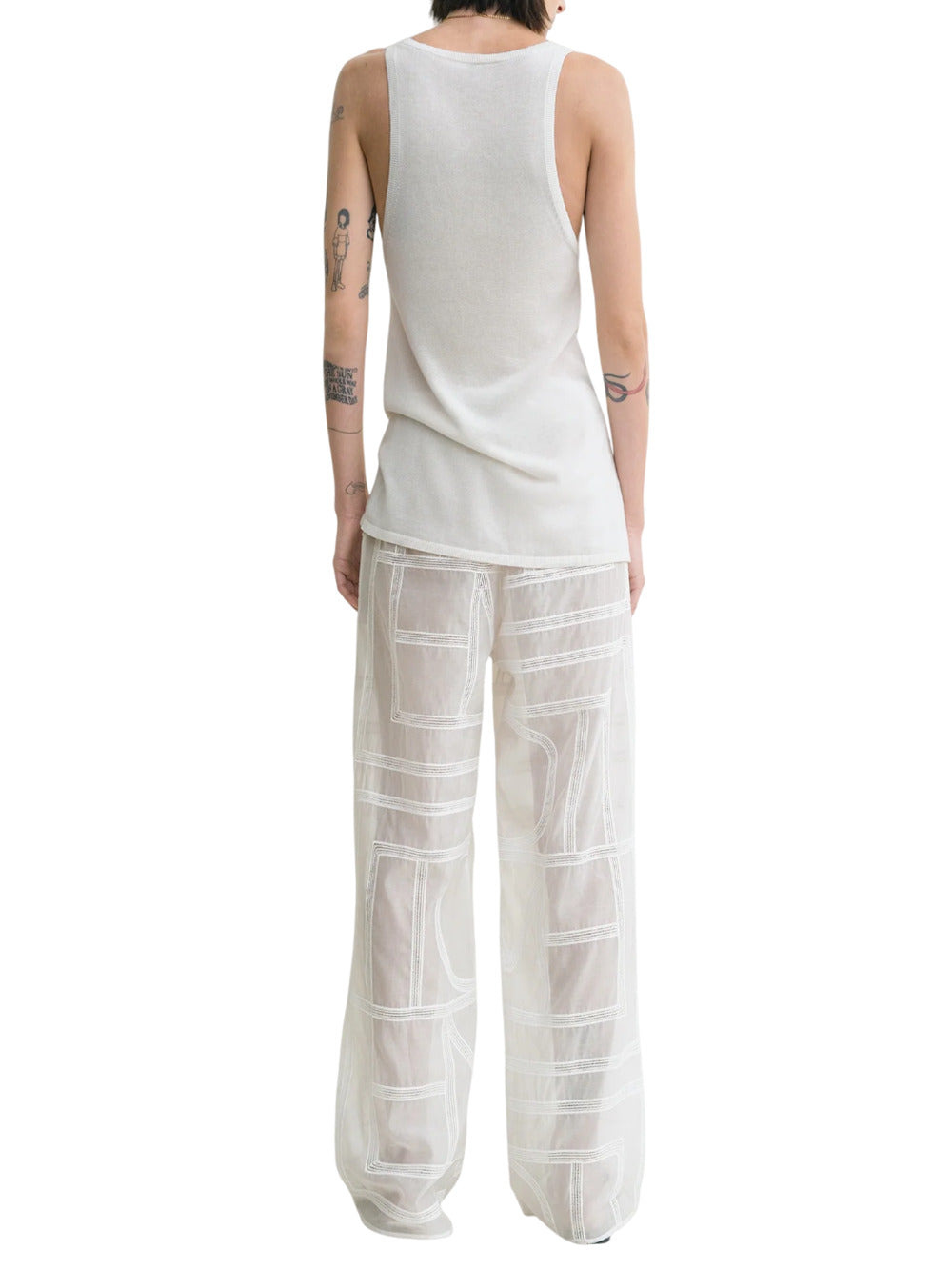 Toteme Women Monogram Crochet Pants In White - 3