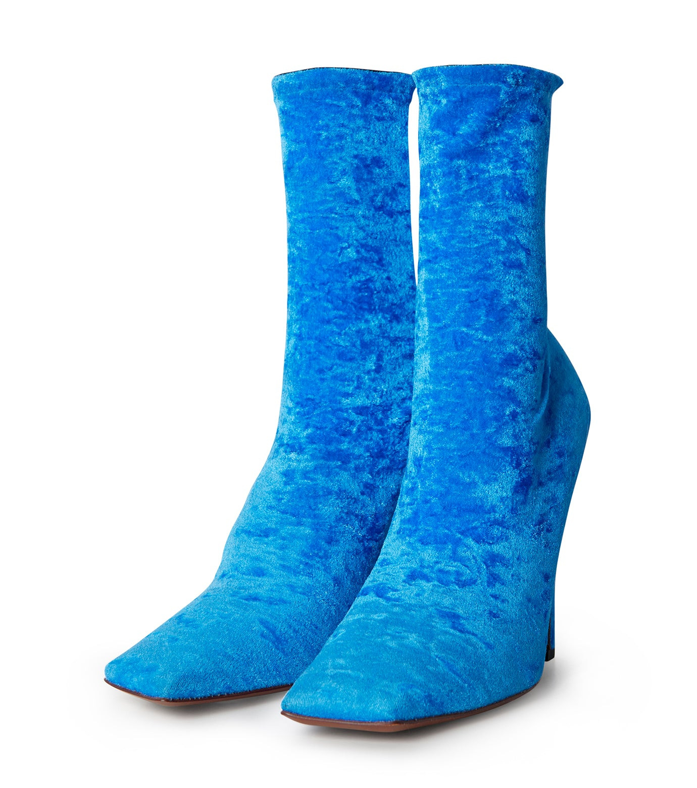 Velvet Boomerang Sock Ankle Boots - 2