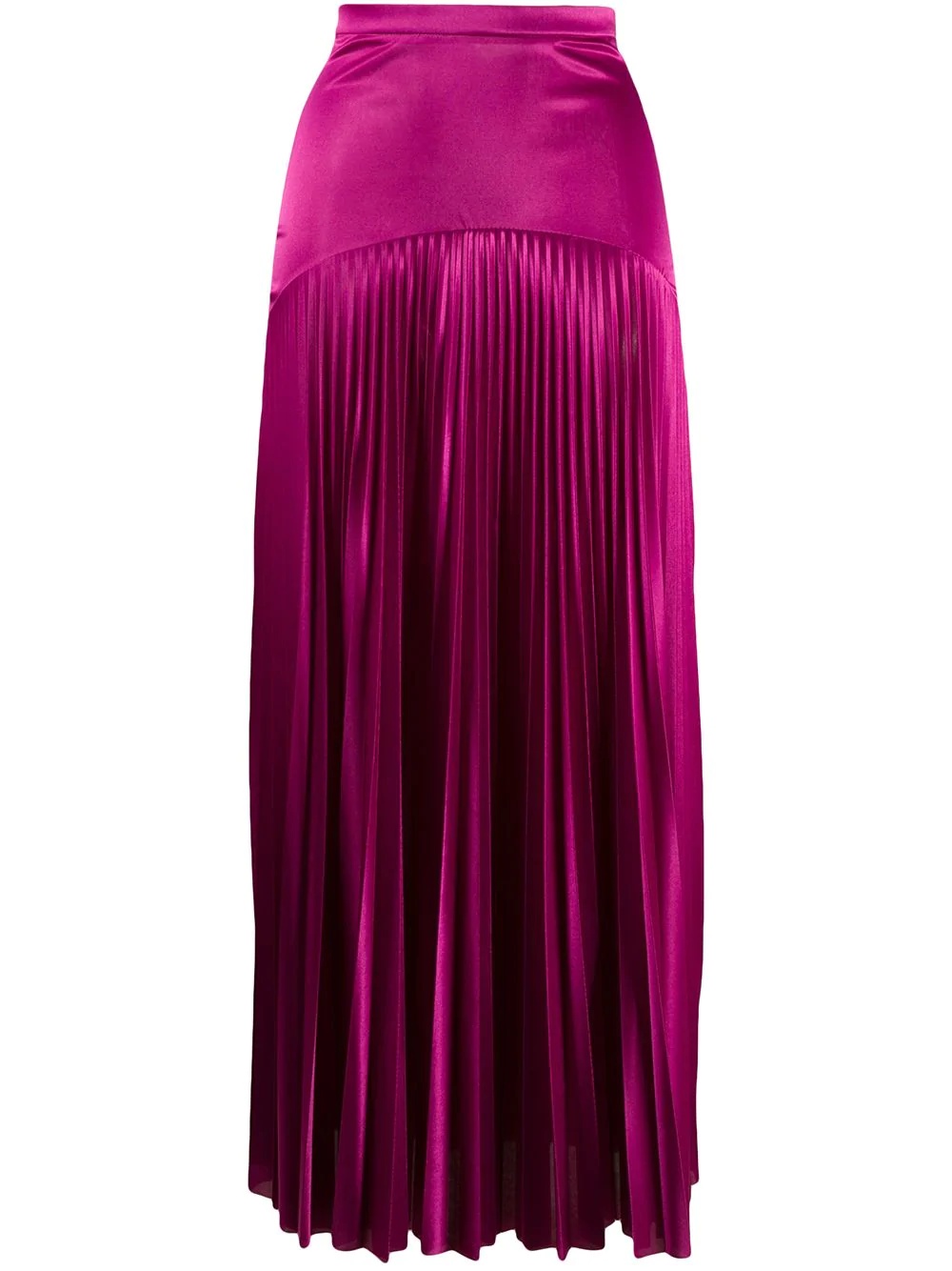 long satin pleated skirt - 1