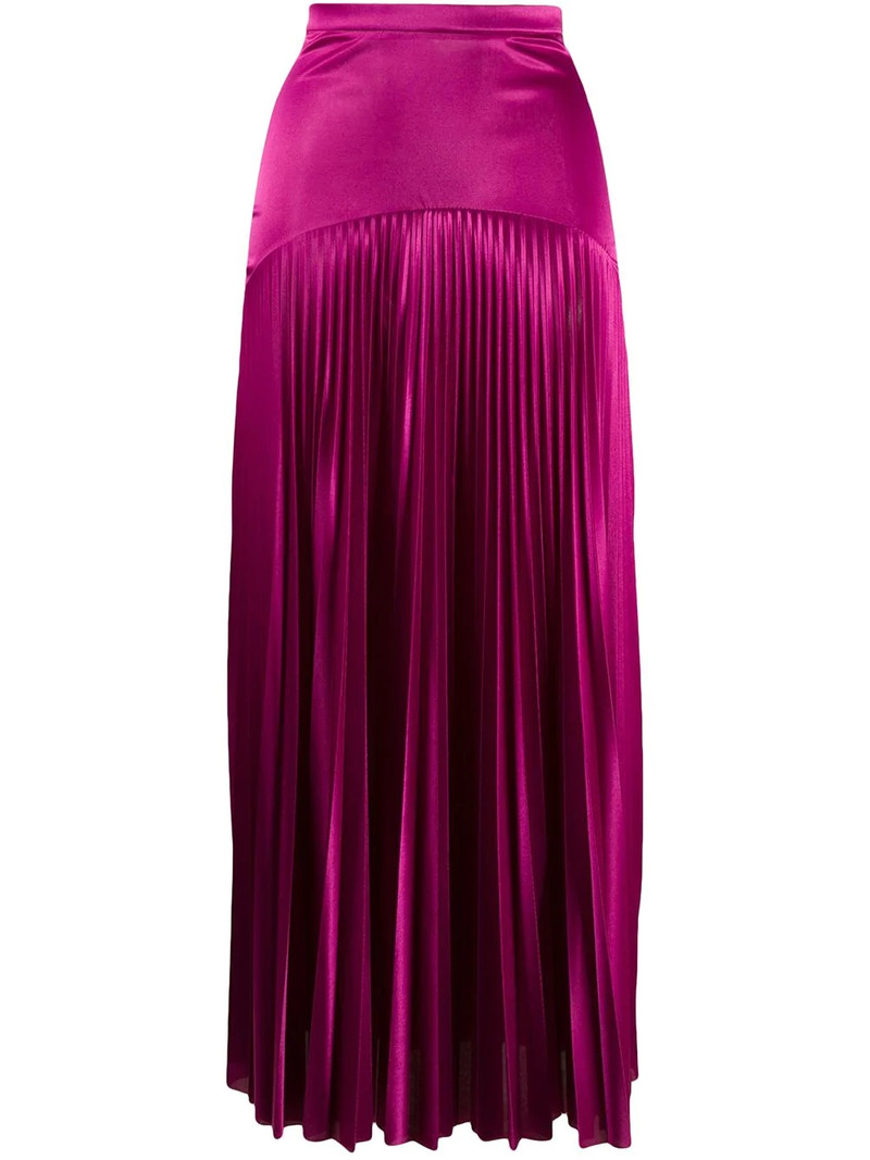 long satin pleated skirt 1