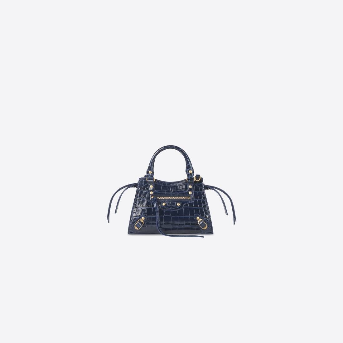 Women's Neo Classic Mini Handbag Crocodile Embossed in Navy - 1