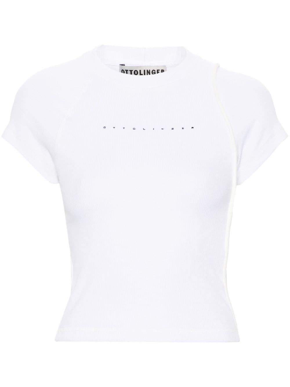 deconstructed ribbed T-shirt - 1