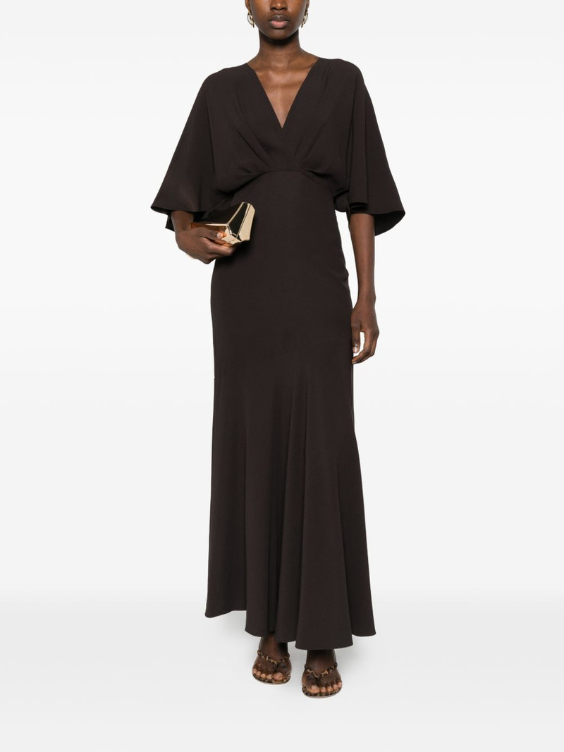 AGNONA V-neck midi flared dress outlook