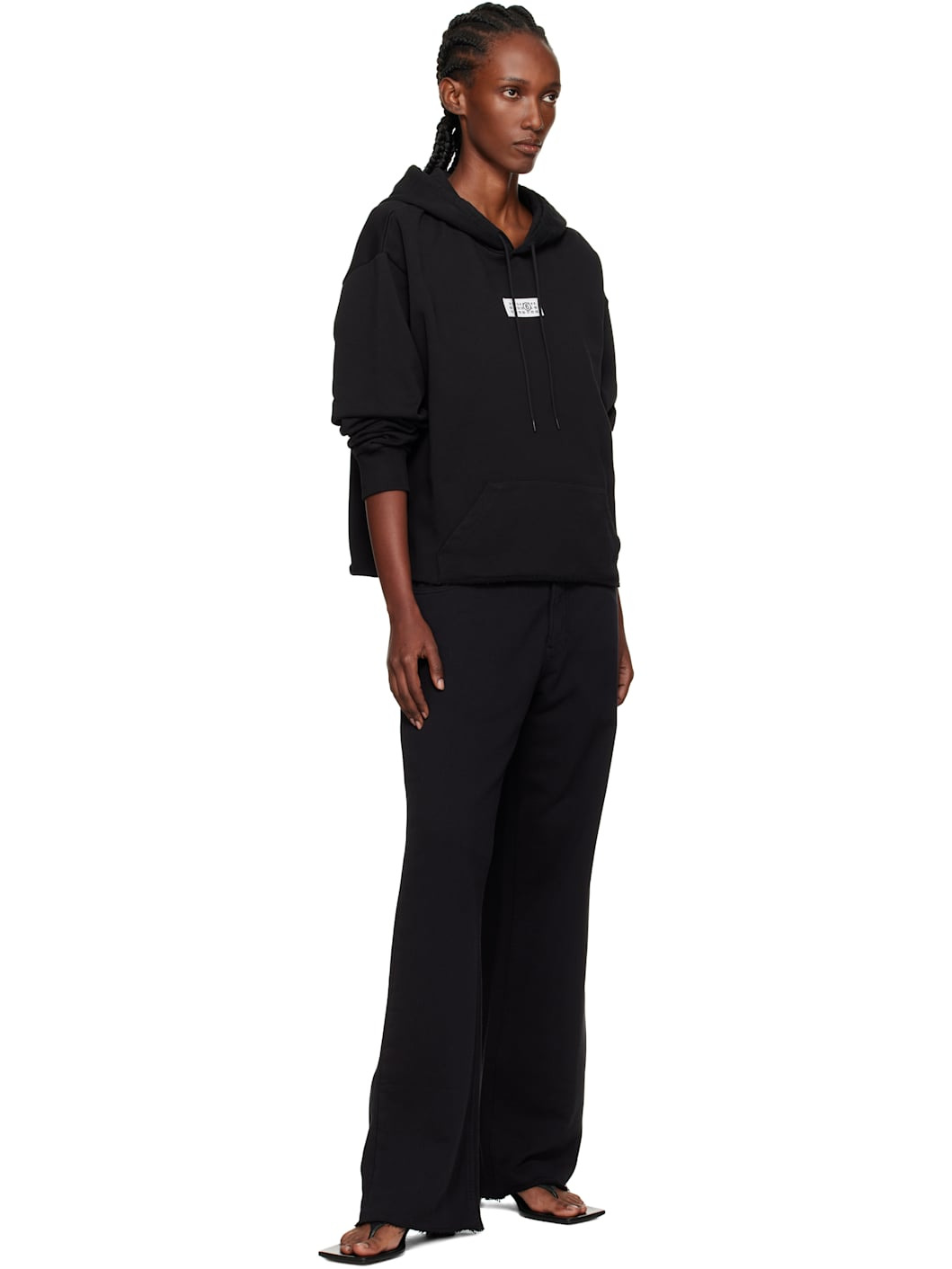 Black Logo Patch Hoodie - 4