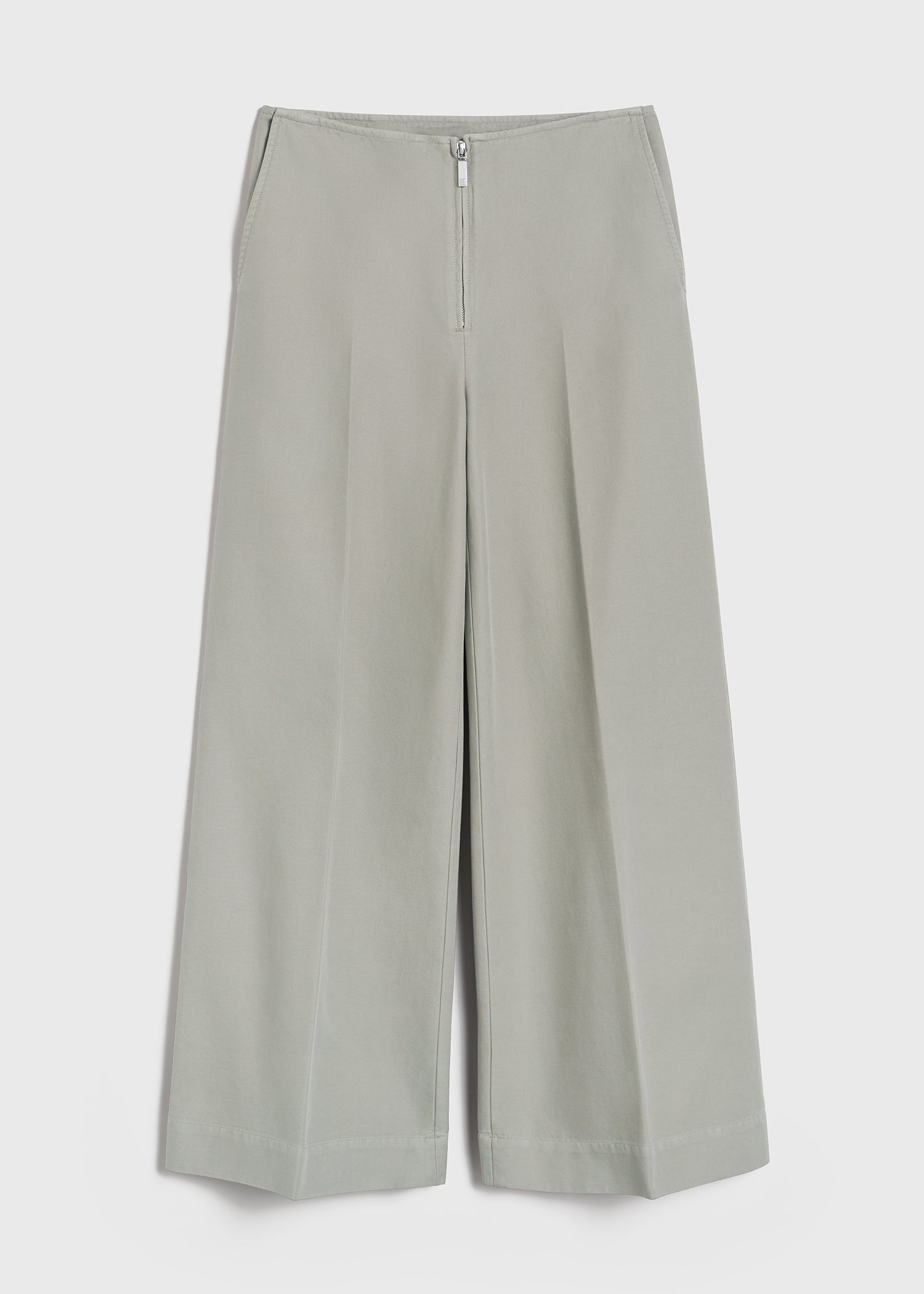 Zip-front wide trousers dove - 1
