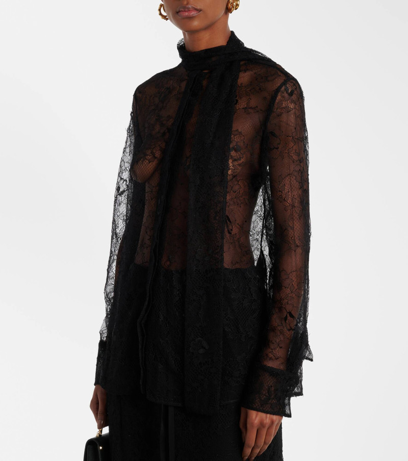 Scarf-detail floral lace blouse 6