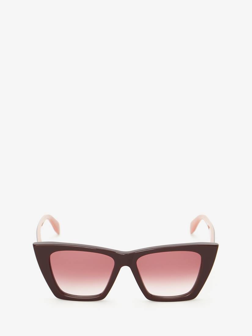 Selvedge Cat-eye Sunglasses in Burgundy - 1