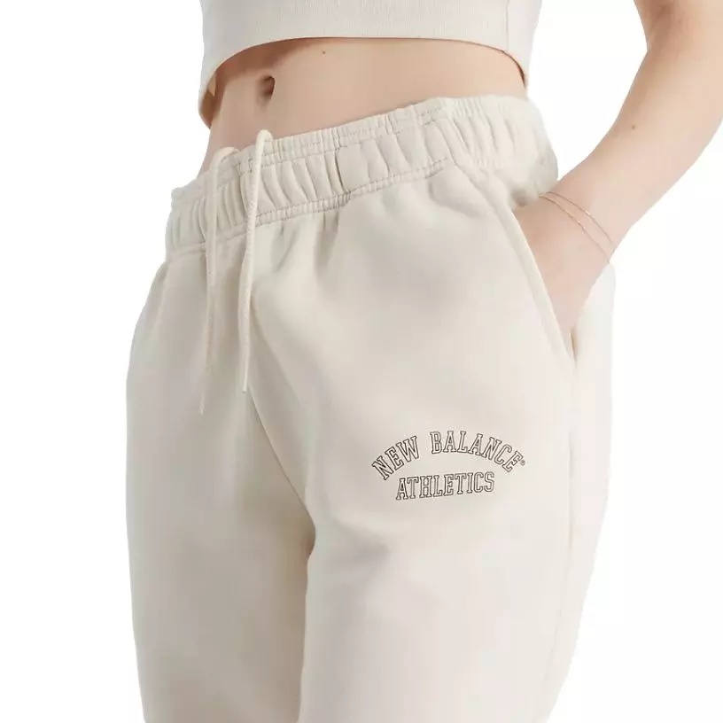 Women's Graphic Fleece Pants - Linen - 4