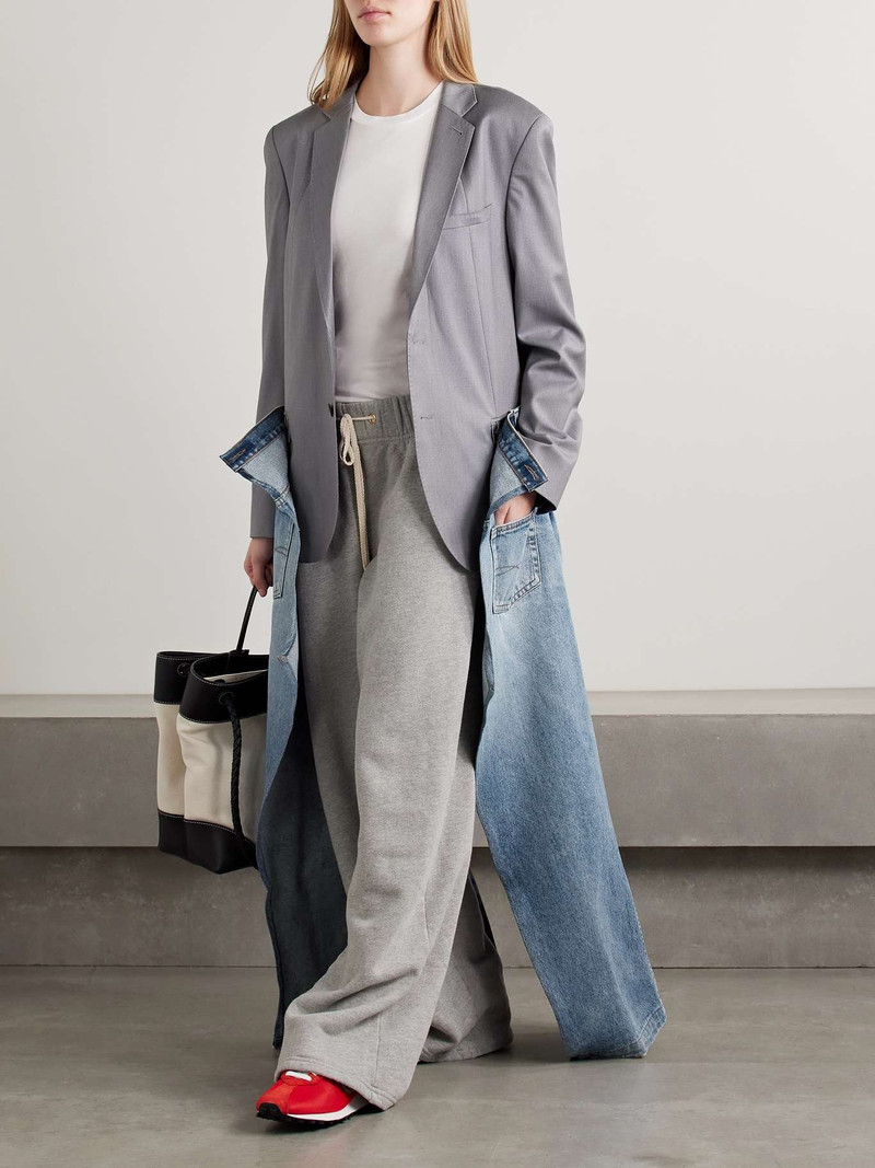 BETTTER Denicoat convertible wool-blend and denim coat Gray outlook