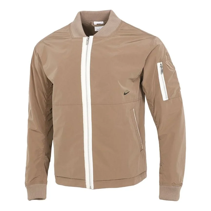 Nike Sportswear Style Essentials Solid Color Training Loose Casual Jacket Khaki DD4715-208 - 1