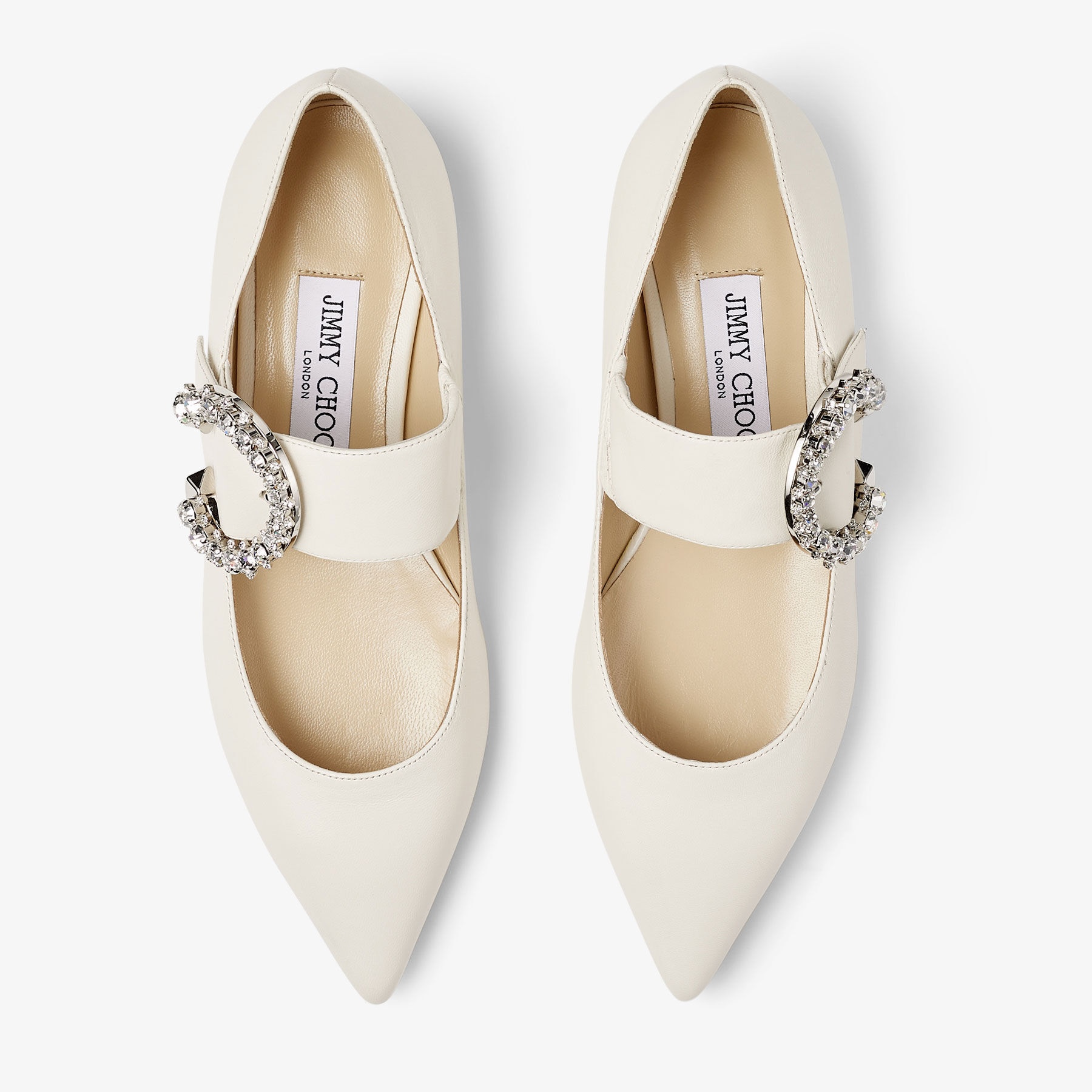 Melva Ballerina
Latte Nappa Leather Ballerina Pumps with Crystal Buckle - 4