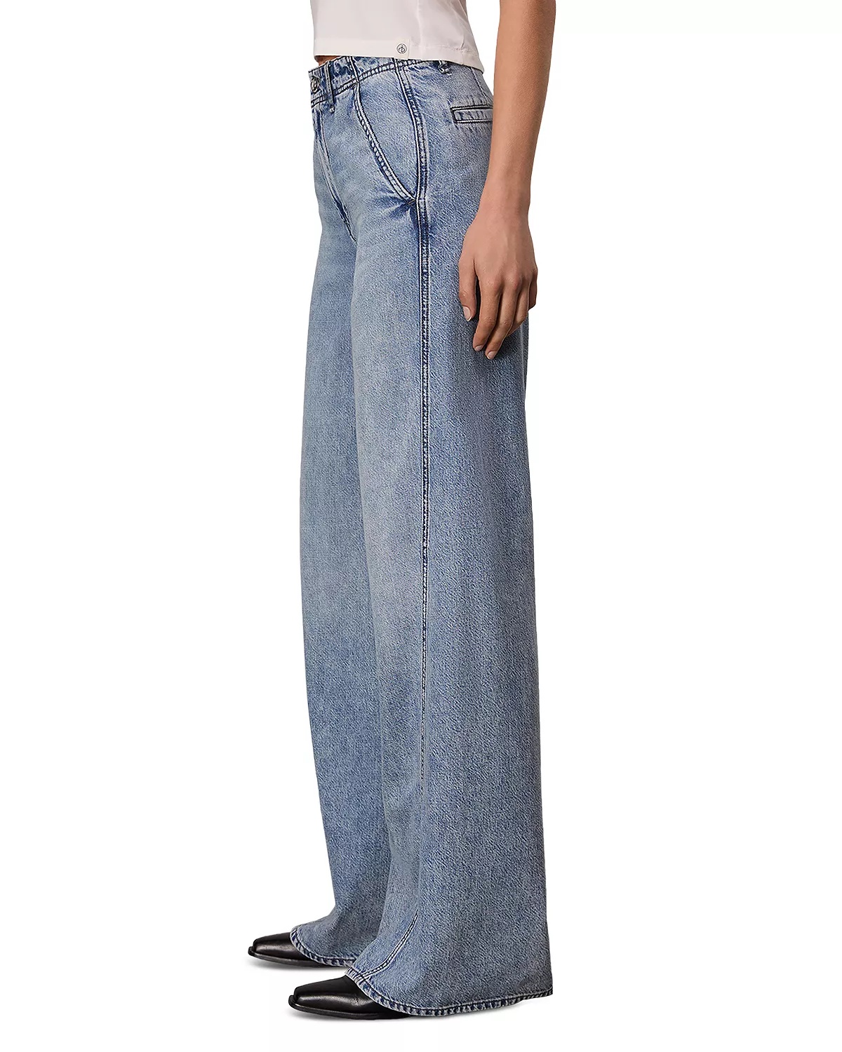 Featherweight High Rise Wide Leg Jeans in Annie - 4