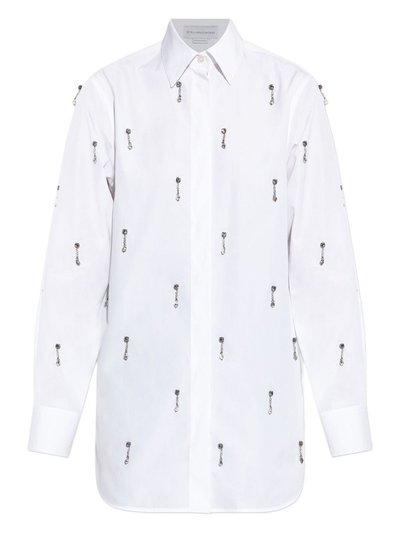 Stella Mccartney Crystal-embellished 코튼 Poplin 셔츠 1