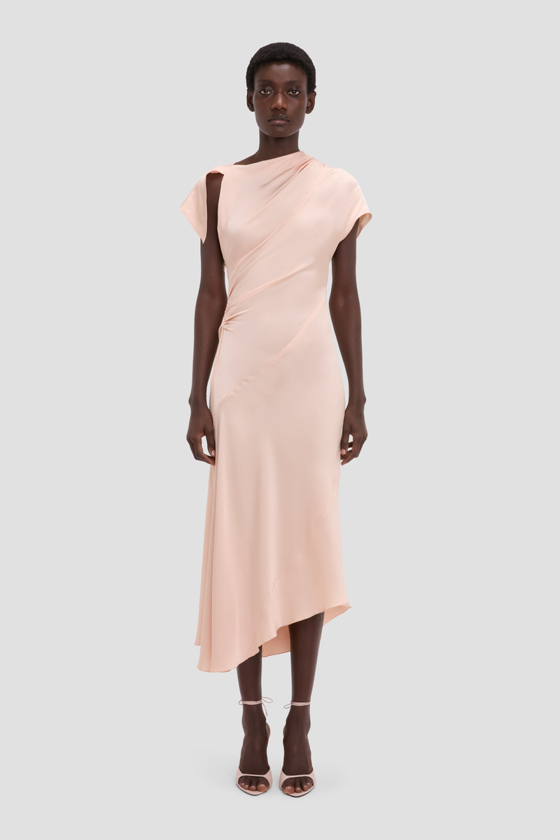 Victoria Beckham Asymmetric Twist Dress In Blossom outlook