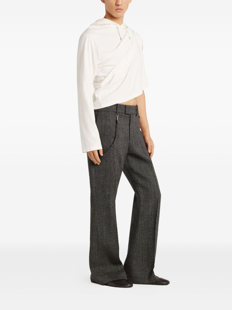 courrèges asymmetric long-sleeve hoodie outlook