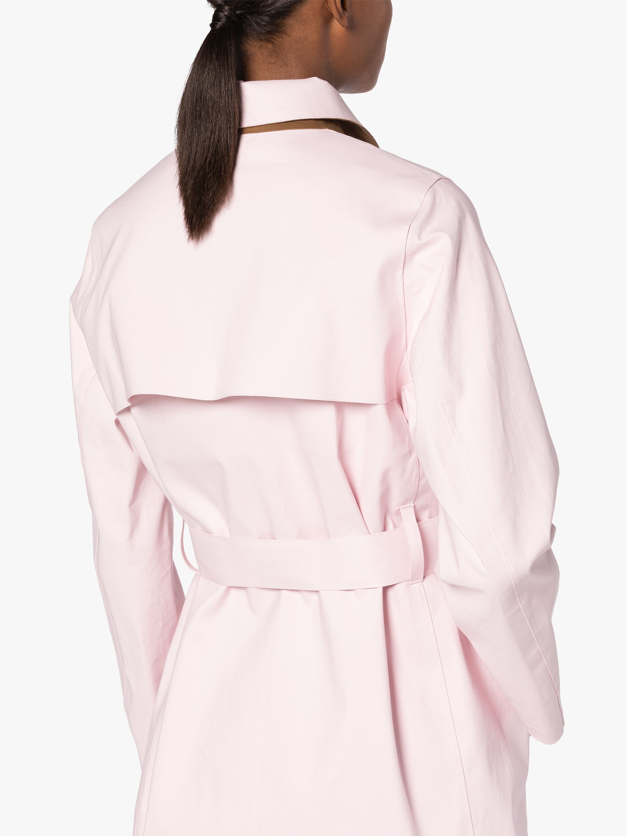 MORNA PINK BONDED COTTON TRENCH COAT - 6